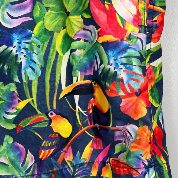 Polo Ralph Lauren Men's 7-1/4 Inch Classic-Fit Swim Trunks Tropical Parrots Sz M - Picture 4 of 14
